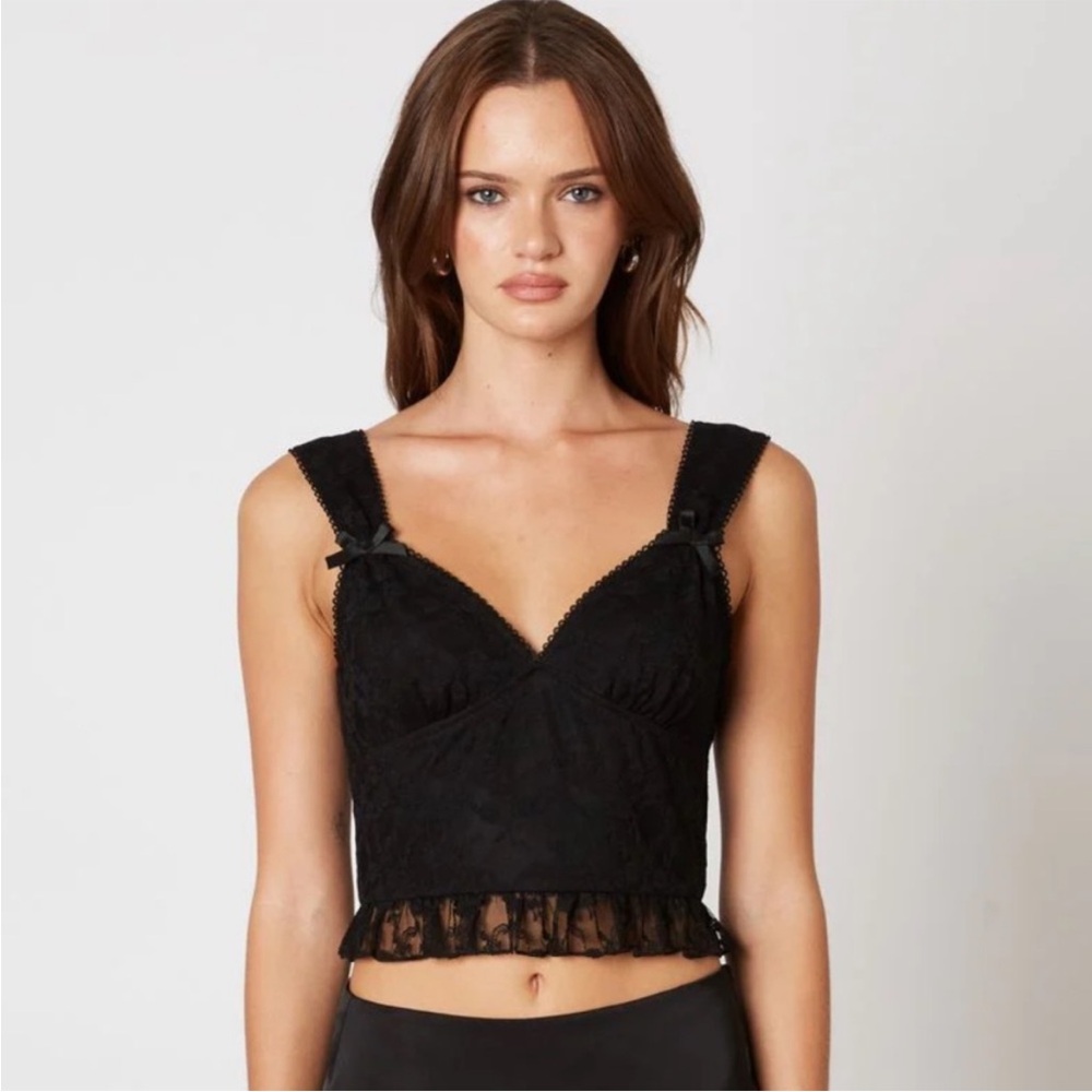 Cotton Candy Black Lace Top